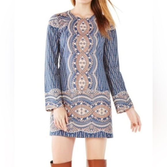 BCBGMaxAzria Dresses & Skirts - BCBG Maxazria - Alina Mini Shift Dress - Boho Long Bell Sleeves - XS